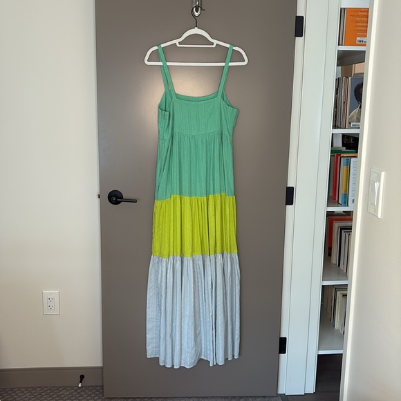 Tanya Taylor Colorblock Maxi Tent Dress - Size 8 - Picture 4 of 5